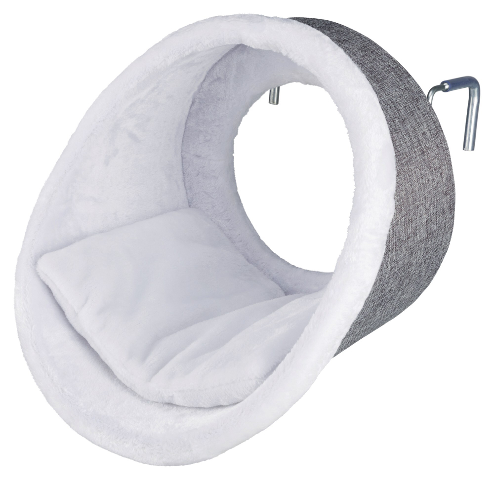 Лежак на батарею для кошек Trixie Cuddly Cave, размер 38x34см., белый / серый