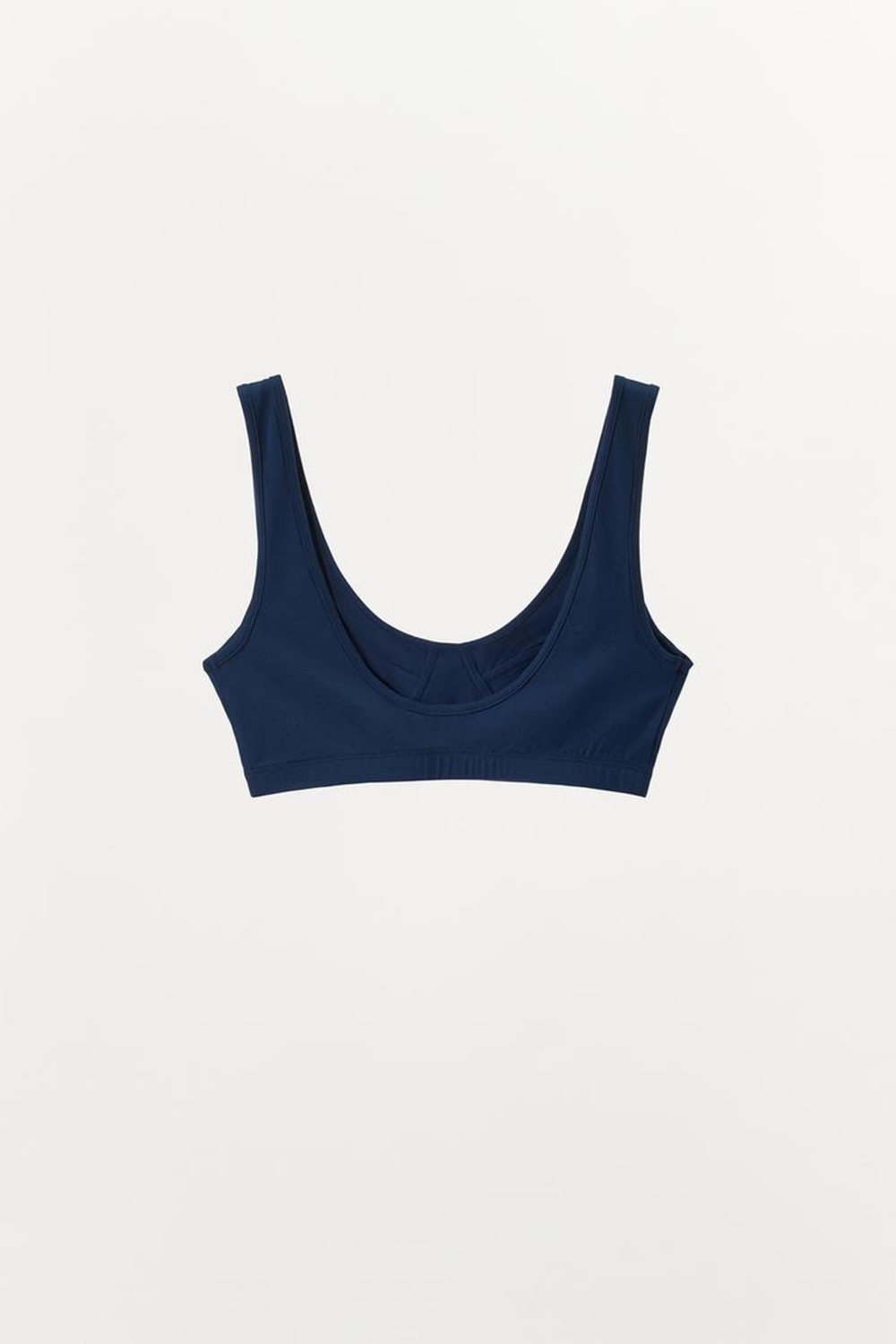 ZARA МЯГКИЙ БРАЛЕТТ СО ШВАМИ, СИНИЙ