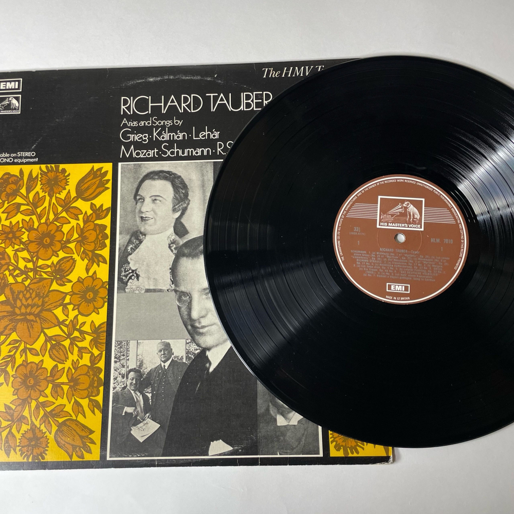 Винтажная виниловая пластинка Richard Tauber, Grieg, Kalman, Lehar, Mozart, Schumann, R. Strauss, Arias And Songs By (Англия 1972)