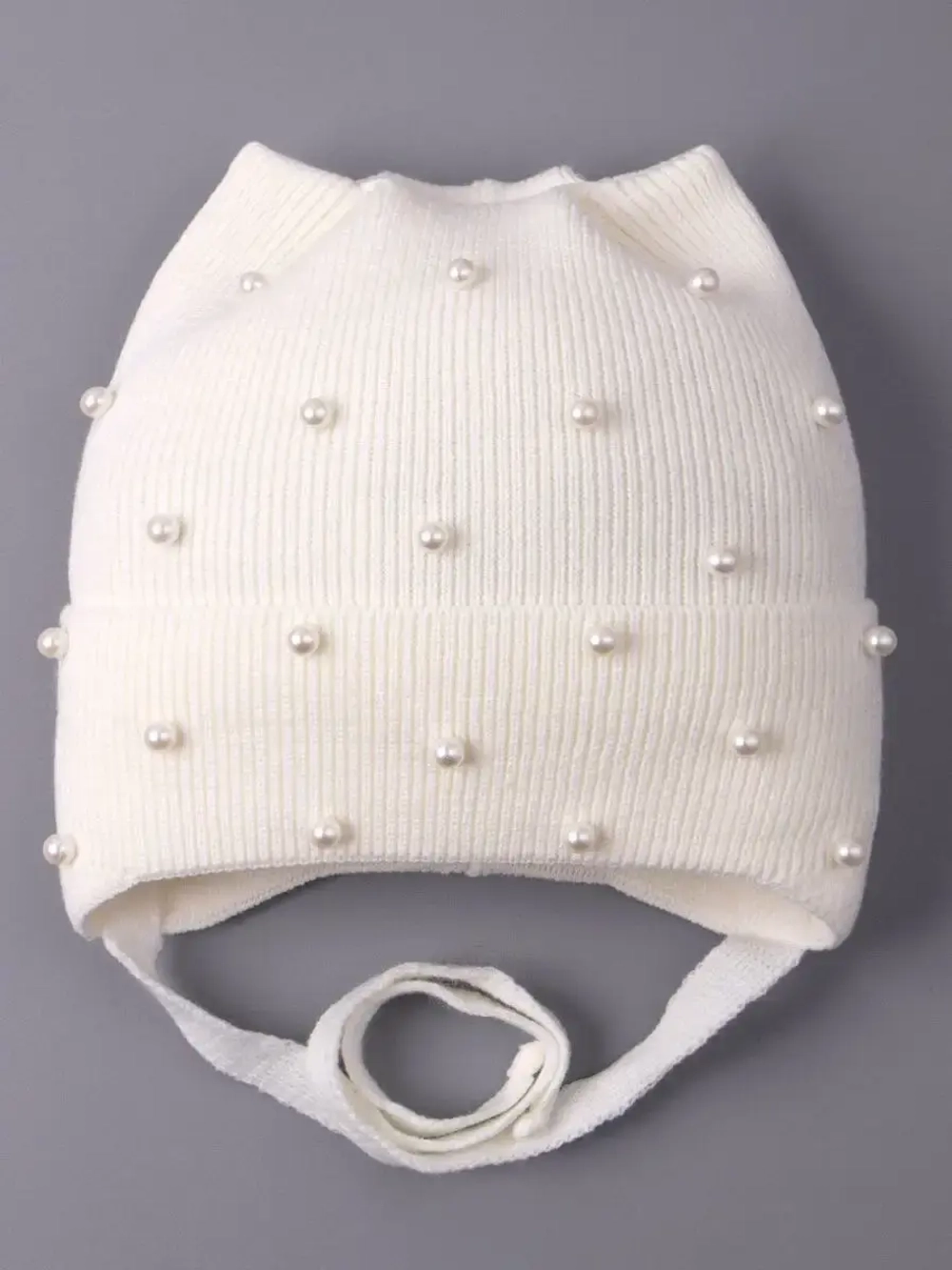 Шапка для девочки с ушками осенняя