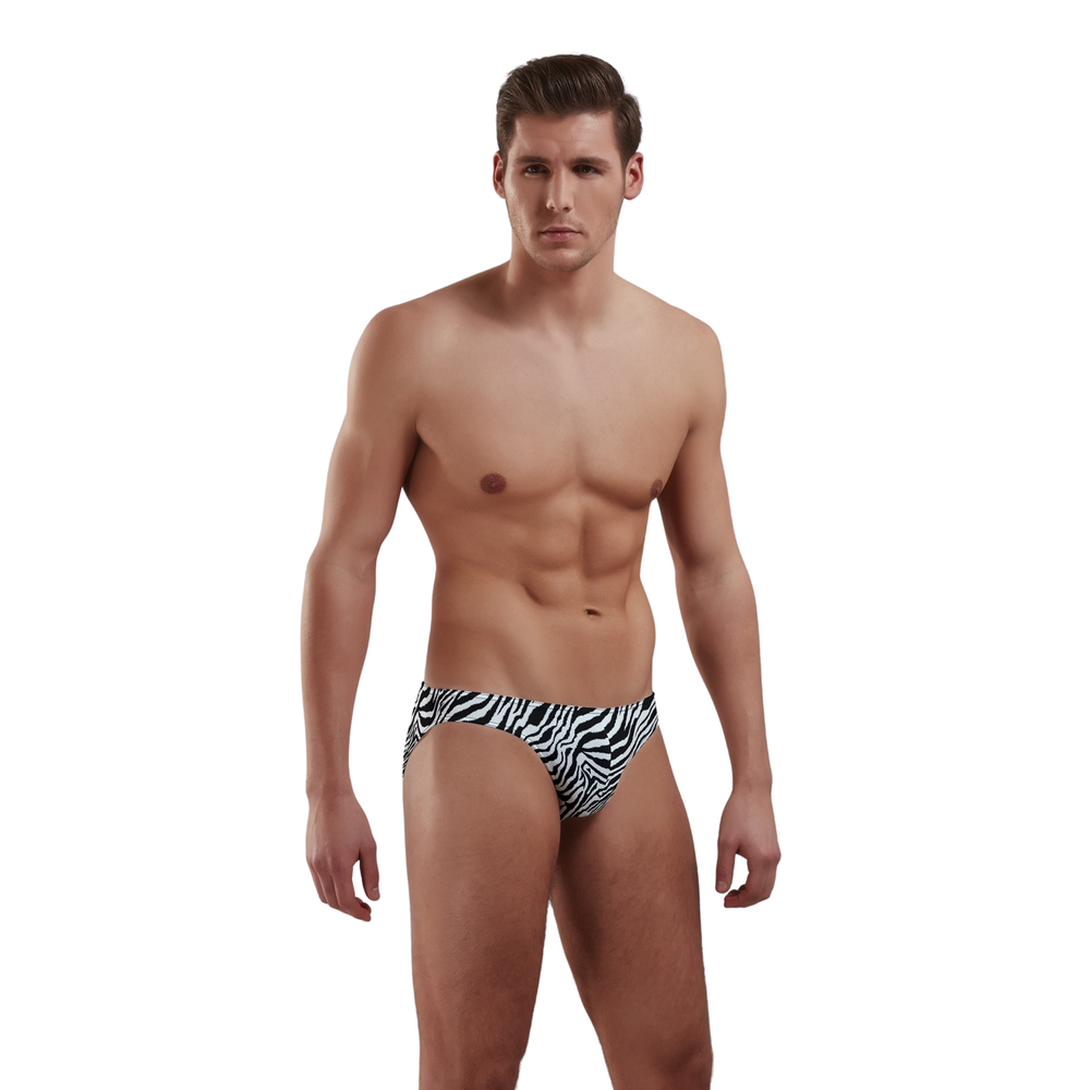 Мужские трусы слипы черные с принтом Doreanse Zebra 1345