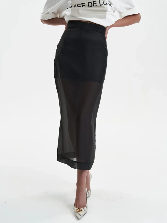 Юбка из органзы в черном оттенке