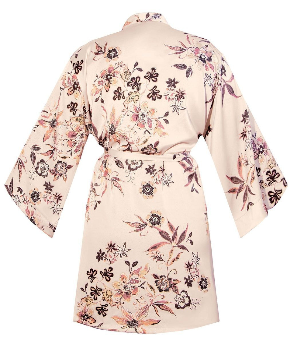 Халат Xiana с длинным рукавом (Размер: S) (Цвет: бежевый)