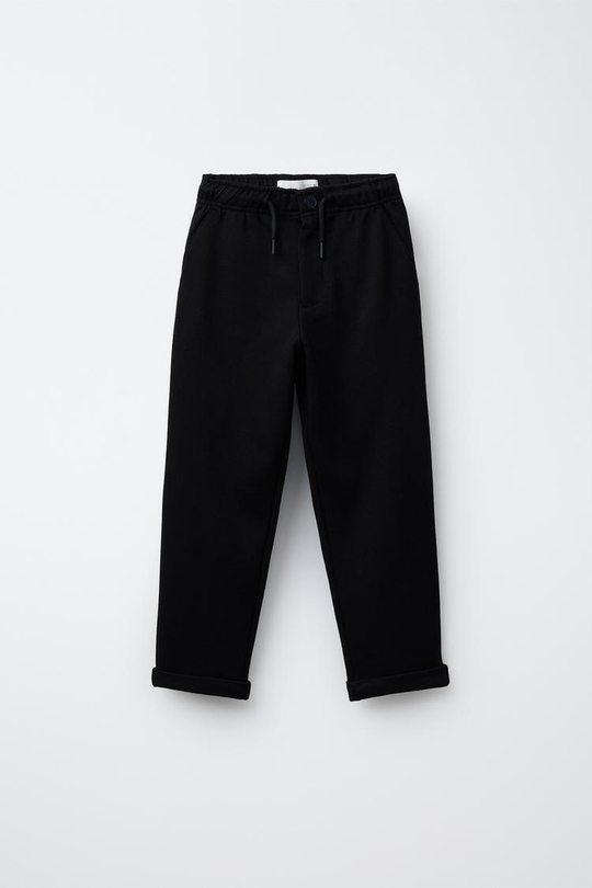 ZARA БРЮКИ COMFORT НА РЕЗИНКЕ, ЧЕРНЫЙ