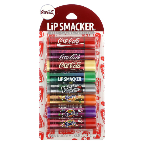 Lip Smacker, Coca-Cola, бальзам для губ, ассорти, 8 упаковок, 4 г (0,14 унции)