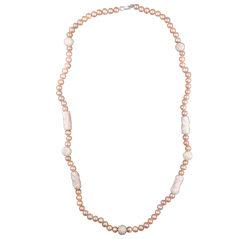 Колье с жемчугом из серебра 925 пробы JA-L-351529-1