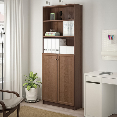 Стеллаж Билли 23 Орех Экко 9459 80*30*202 см, Коричневый   Фиеста