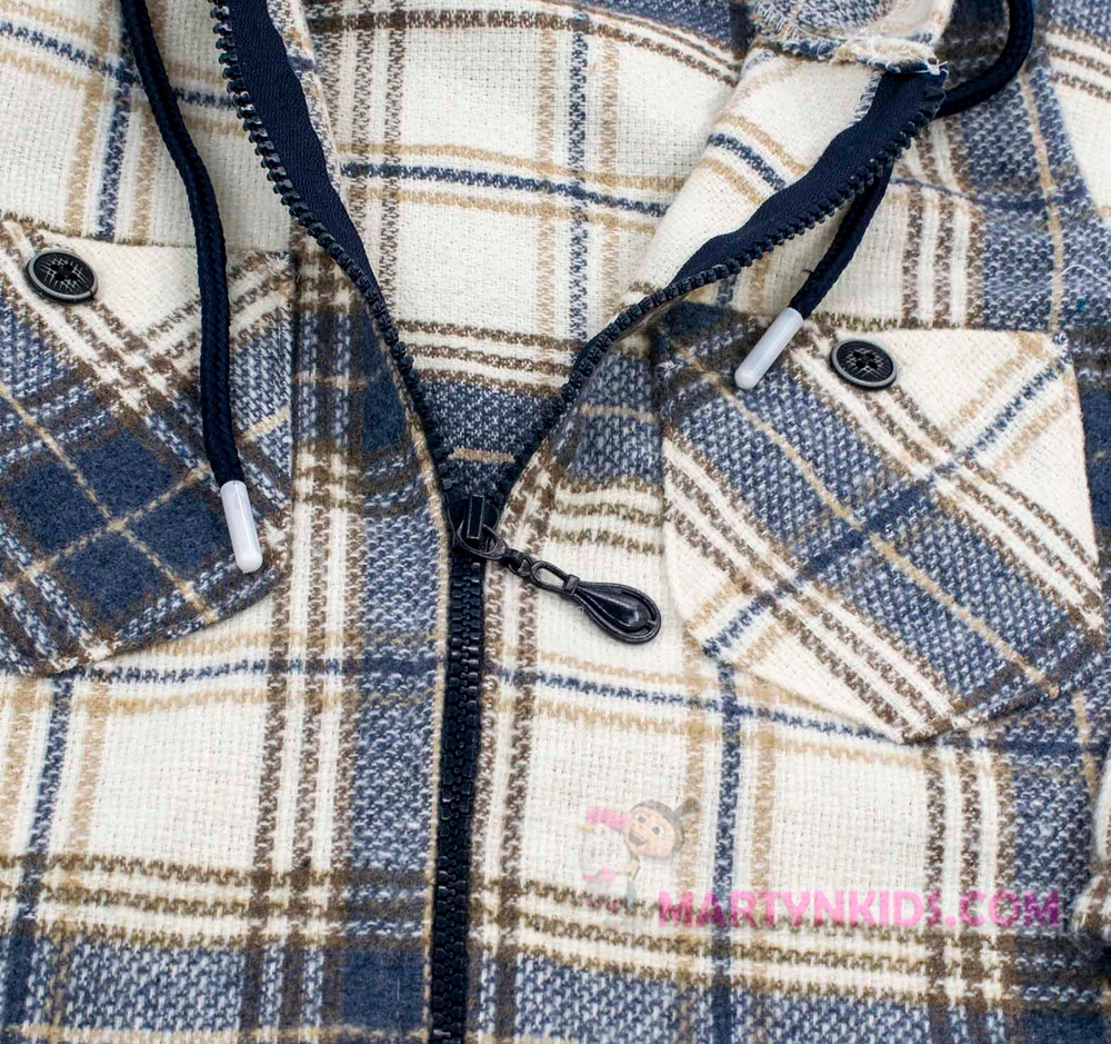 рубашка фланель с капюшоном на замке 4923