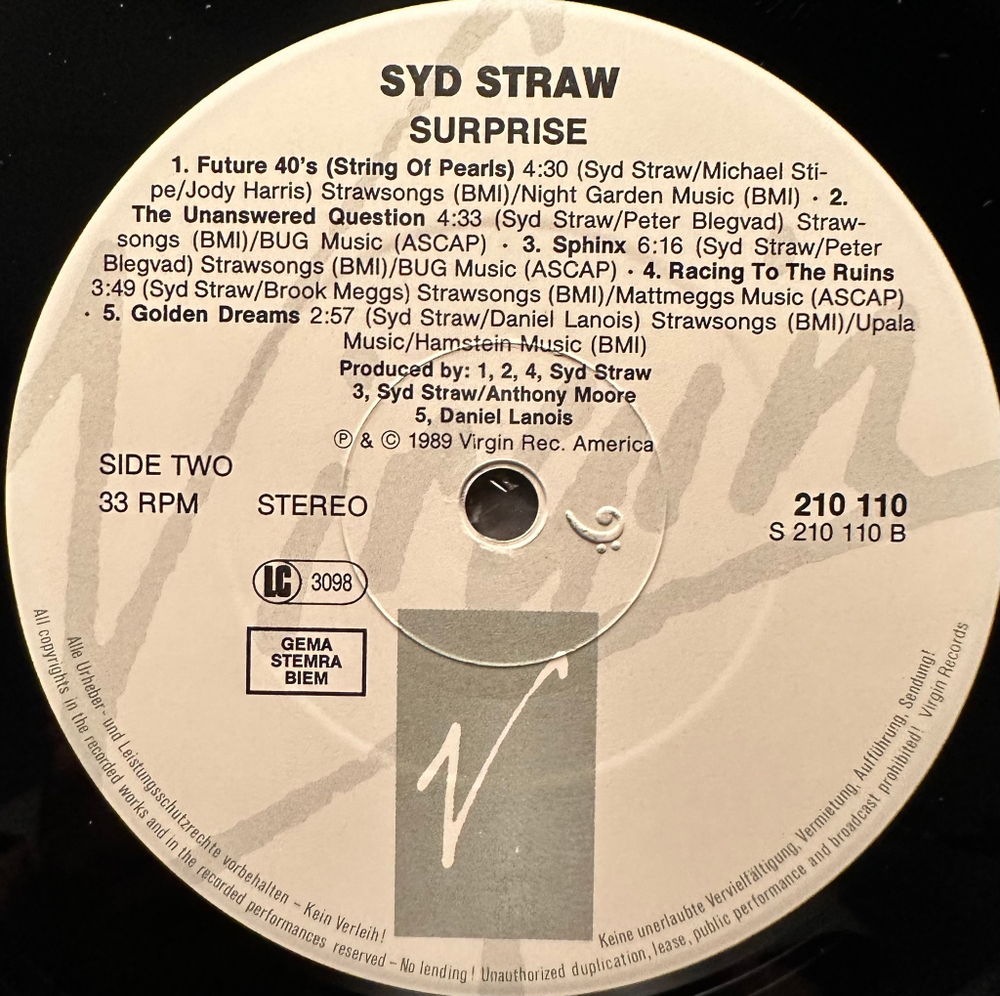 Syd Straw - Surprise (Германия 1989г.)