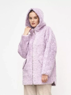 Шуба из шерсти чебурашка тедди, розовая, SilverFox