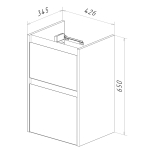 Тумба под раковину Lemark COMBI 45см подвесная/напольная, 2 ящика, цвет фасада: Дуб кантри, цвет корпуса: белый глянец