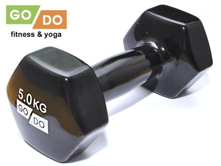 Гантель GO DO в виниловой оболочке. Вес 5  кг.  (Чёрный)