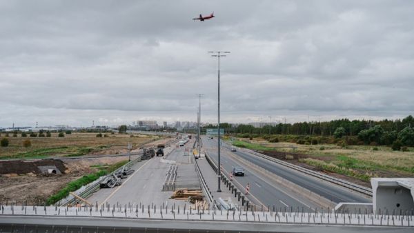 Строительство развязки к аэропорту Пулково на трассе М-11 вышло на финишную прямую