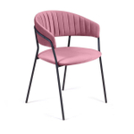 Стул Kelly с подлокотниками, бархат пудровый 15