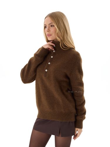 Коричневый джемпер из шерсти и кашемира с люрексом