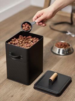 Банка для хранения универсальная Irmel, 6,2 л, с ложкой, графит