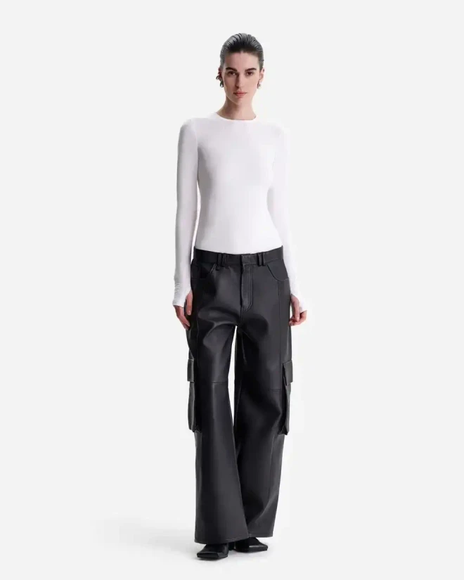 Лонгслив из тонкого трикотажа белый