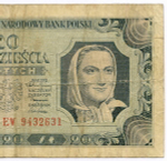 Банкнота Польша 20 злотых 1948 год EW 9432631. F-VF