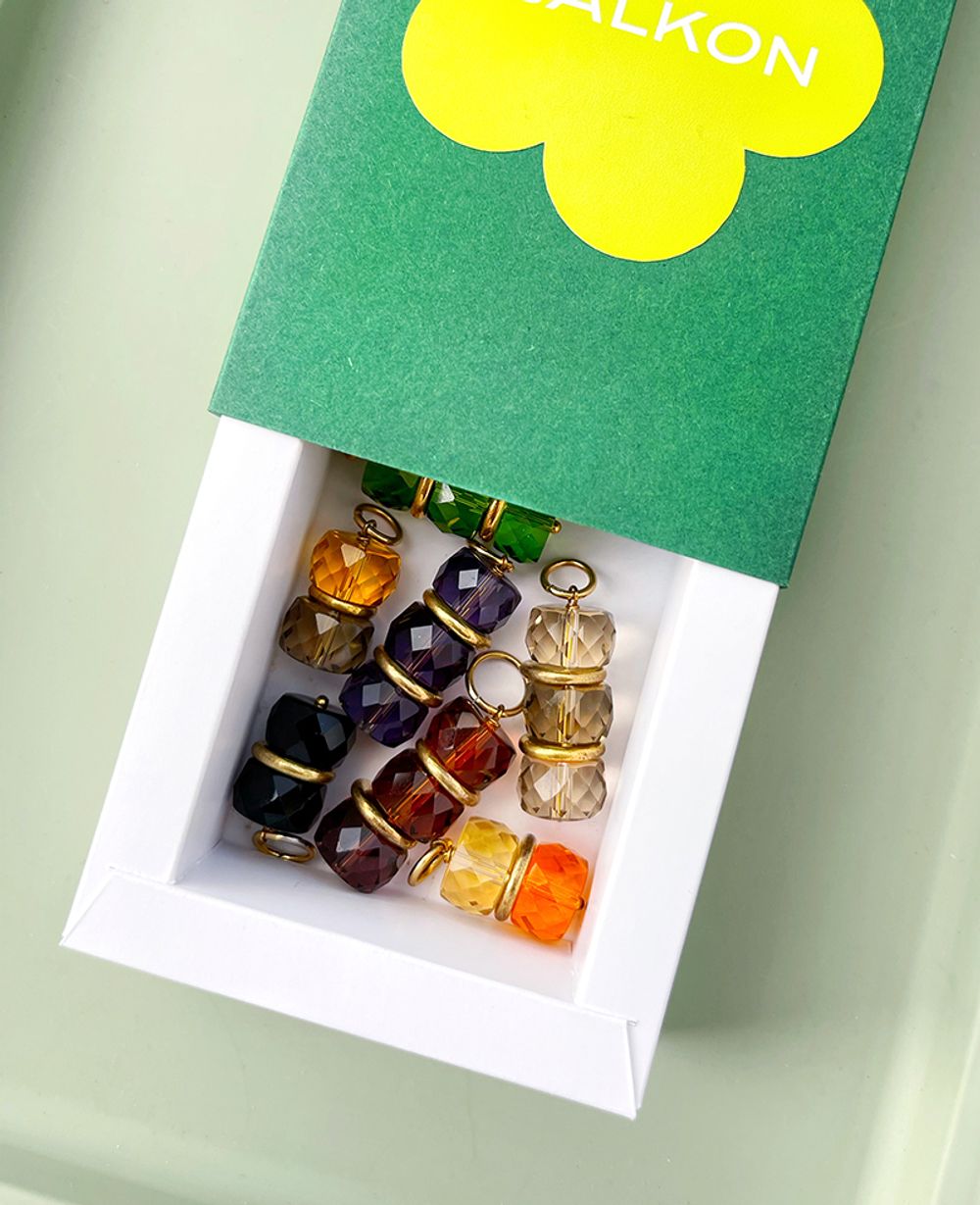 Подвеска из 2-х граненых бусин стекла