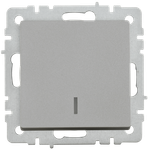 BRITE Выключатель 1-клавишный с индикацией 10А ВС10-1-1-БрС сталь IEK