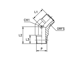 Штуцер FC45 D12 ORFS 13/16 - NPTF 1/2