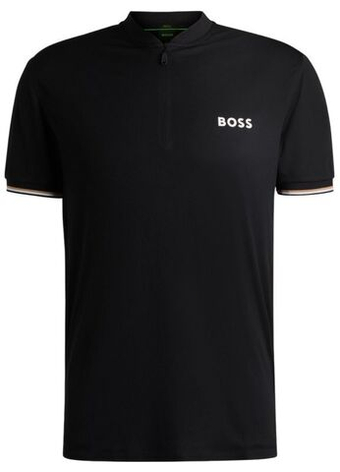 Мужское теннисное поло BOSS Active Slim Fit - черный