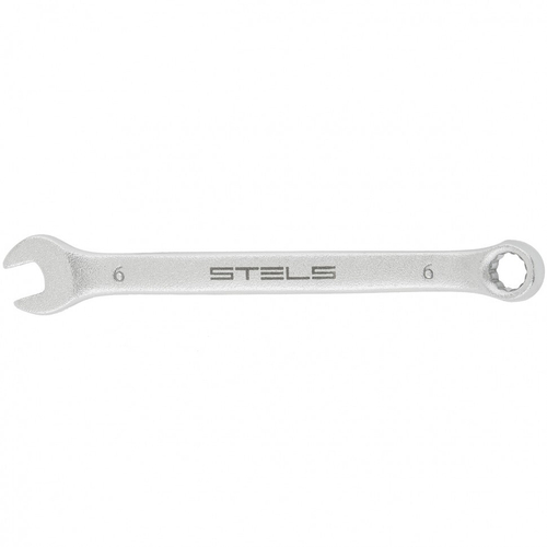 15202 Ключ комбинированный, 6 мм, CrV, матовый хром//Stels