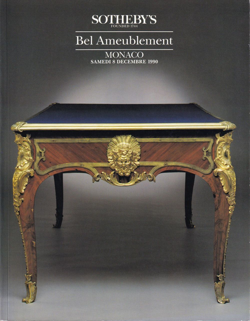 Каталог аукциона Sotheby’s, Монако, Шедевры мебели от 8 декабря 1990 года