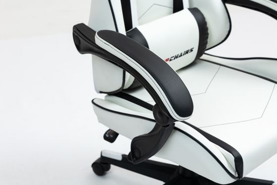 Кресло спортивное TopChairs Shadow бело-черный