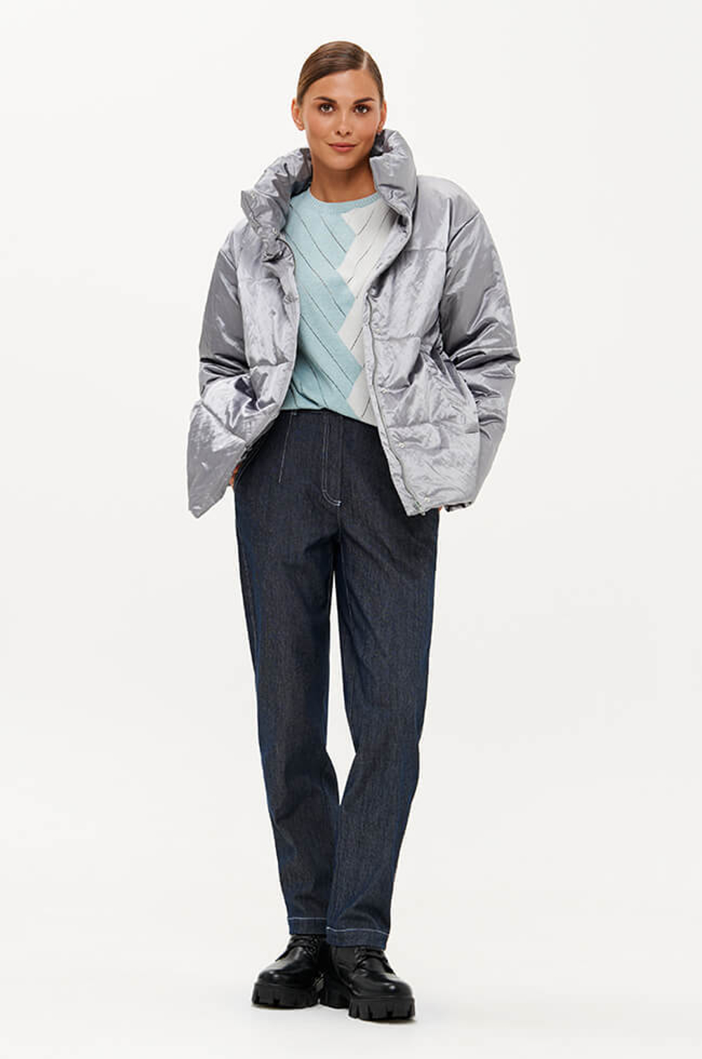 0114 Куртка женская (серо-зеленый)