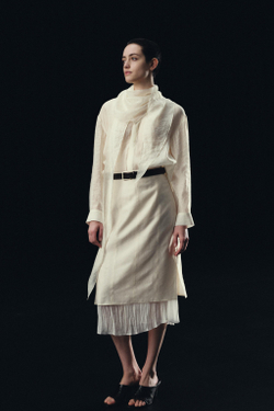 ZARA РУБАШКА С ПЛАТКОМ ZW COLLECTION, ЭКРЮ