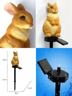 Садовый фонарь зайчик, украшение сада, для улицы, на солнечной батареи