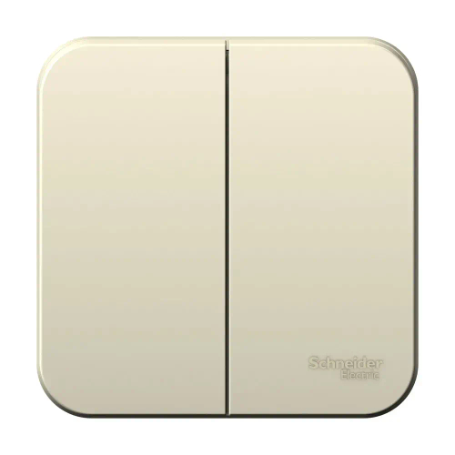 BLANCA О/У 2-клавишный ВЫКЛЮЧАТЕЛЬ (сх.5) ИЗОЛ.ПЛ., 10А, 250В, МОЛОЧНЫЙ