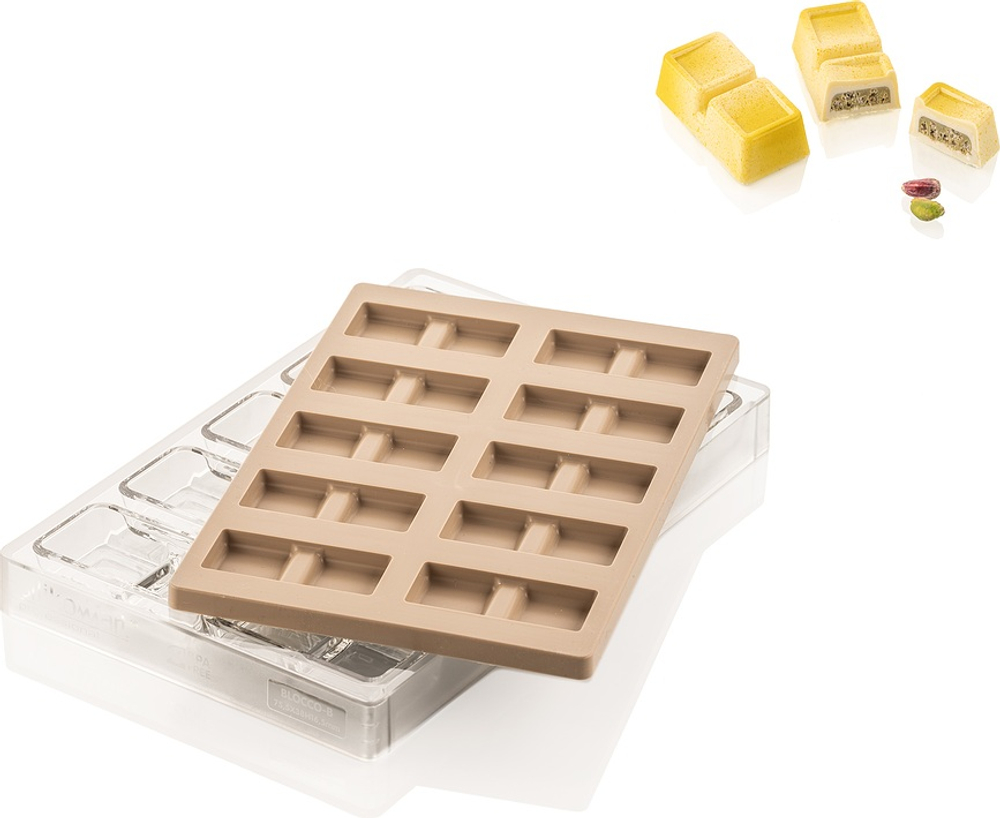 Форма для запекания Silikomart Forma do czekoladek Kit Blocco, овальная, силикон, 7,5 3,8 см