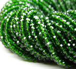 БШ022НН3 Хрустальные бусины "32 грани", цвет: темно-зеленый прозрачный, 3 мм, кол-во: 95-100 шт.