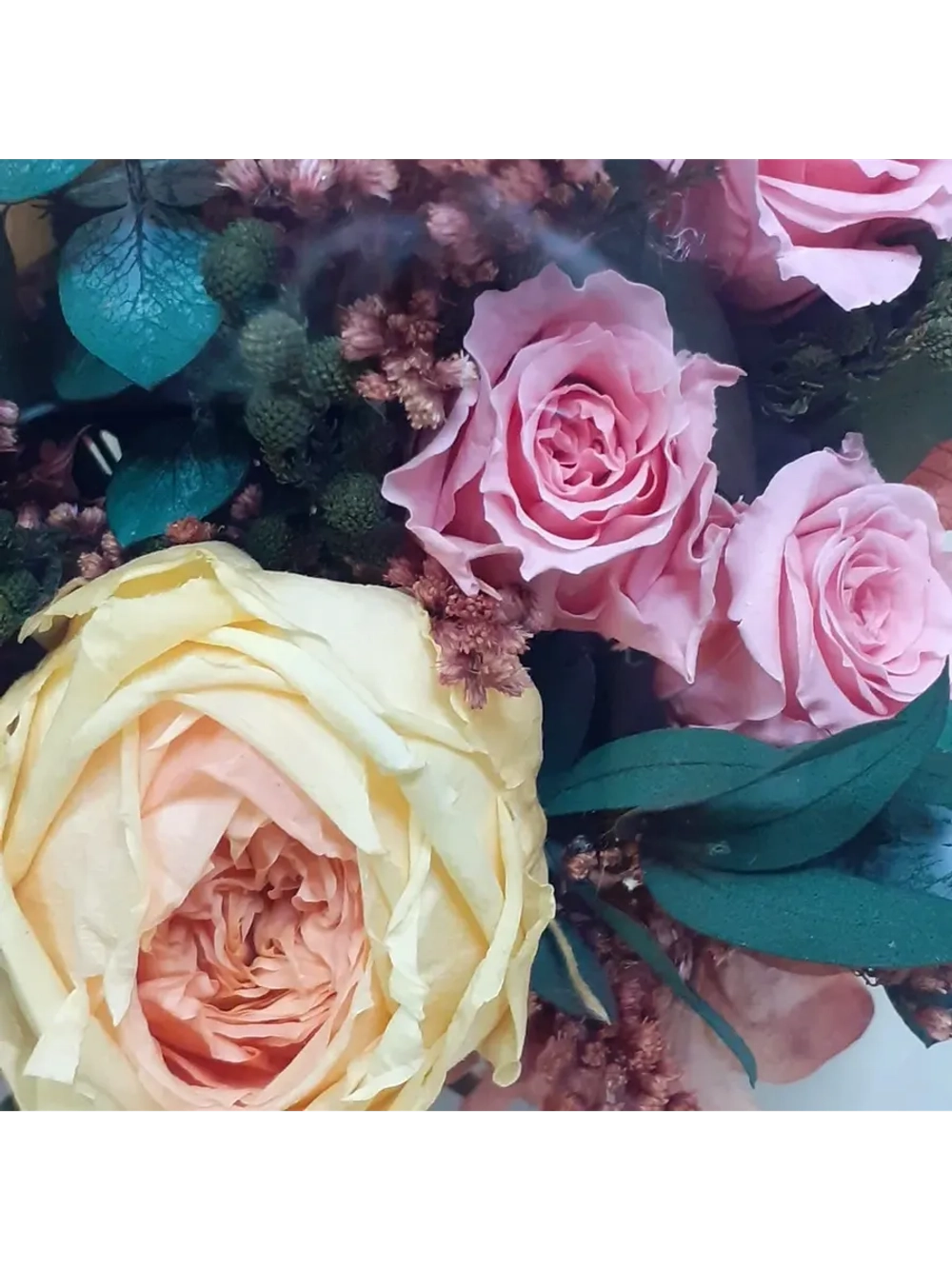 натуральные цветы в стекле, вакуум