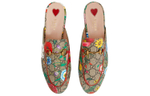 GUCCI Gucci Princetown Double G Floral Embroidery Fashion Flat Shoes Casual Single Shoes Women's Red Brown