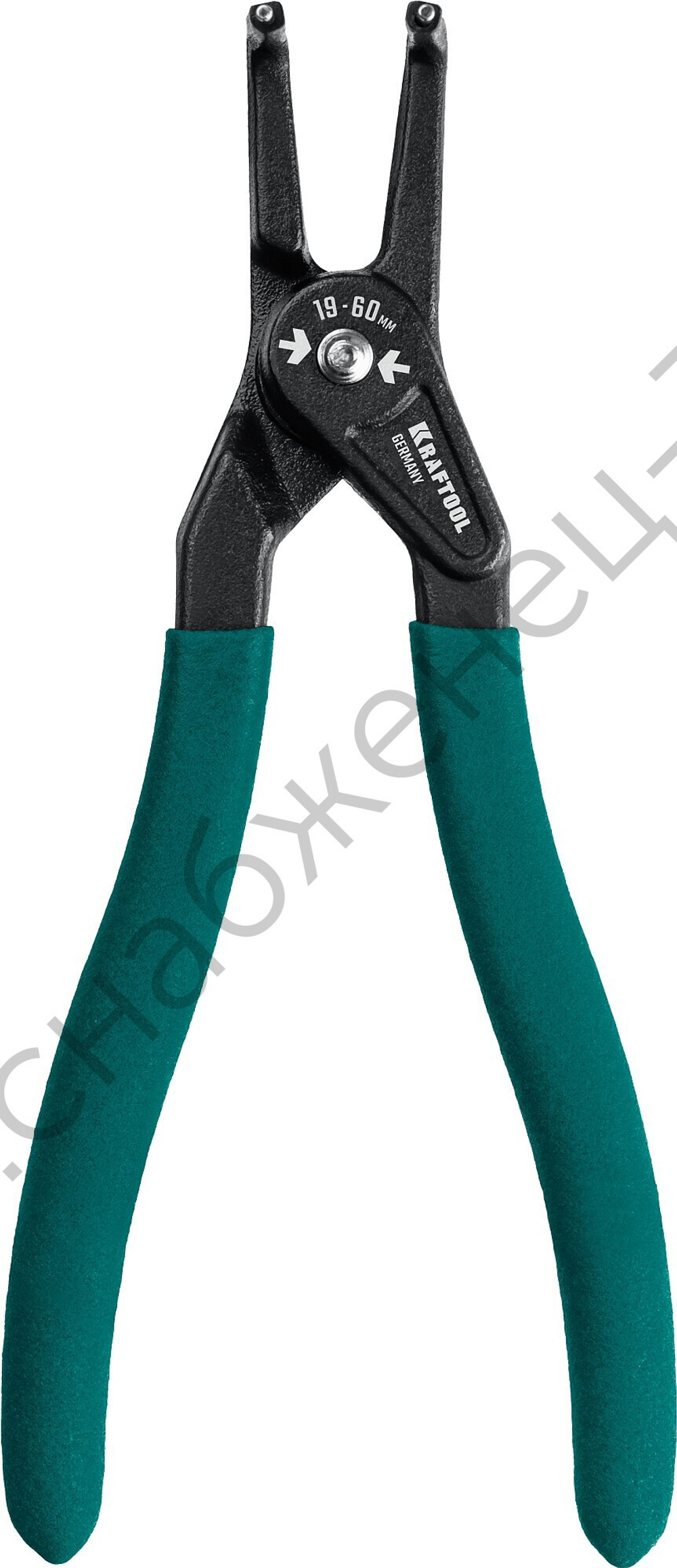 KRAFTOOL 180 мм, изогнутые губки, внутренний, Съемник стопорных колец (22812-2)