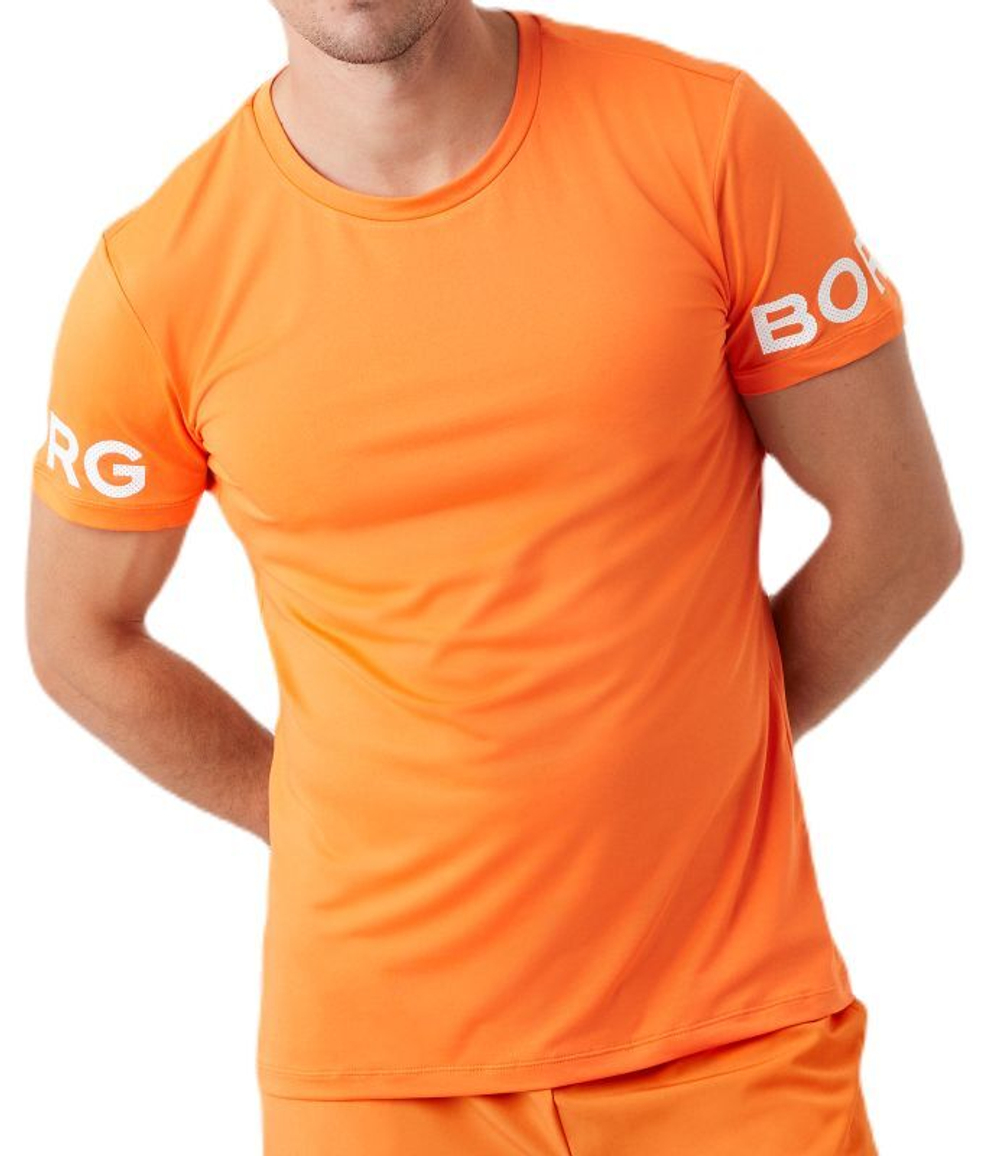 Футболка мужская теннисная Björn Borg Borg T-shirt - orange