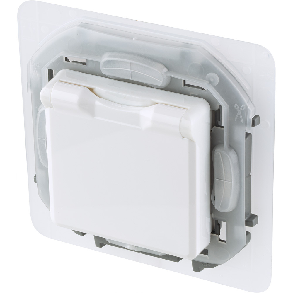 Розетка с заземлением IP44 со шторками с защитной крышкой 16А 250В белый Inspiria Legrand