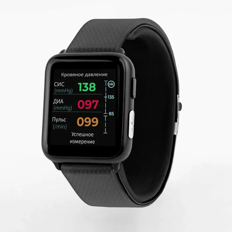 Умные часы здоровья с тонометром и ЭКГ HEALTHBAND Pro №5M, чёрный