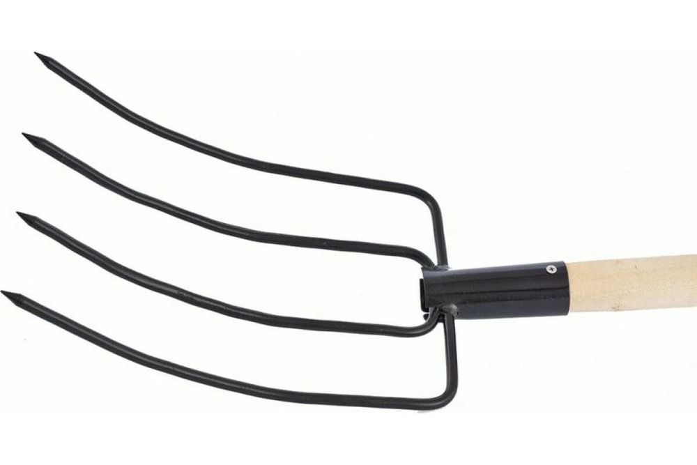 63807 Вилы 4-х рогие, сенные, 210х310х1400мм, деревянный черенок Сибртех