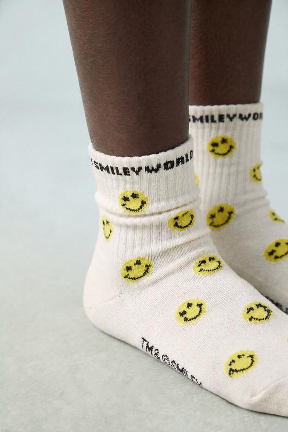 ZARA НАБОР ИЗ 2 ПАР НОСКОВ SMILEYWORLD ® В ШАХМАТНУЮ КЛЕТКУ, БЕЛЫЙ/ЧЕРНЫЙ