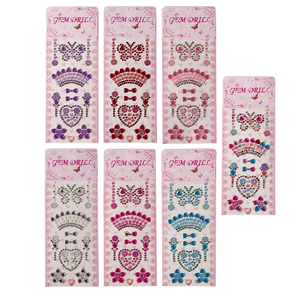 Наклейки-стразы Alingar, акриловые, "Весенний декор", бабочки, сердечки, цветы, пакет с европодвесом