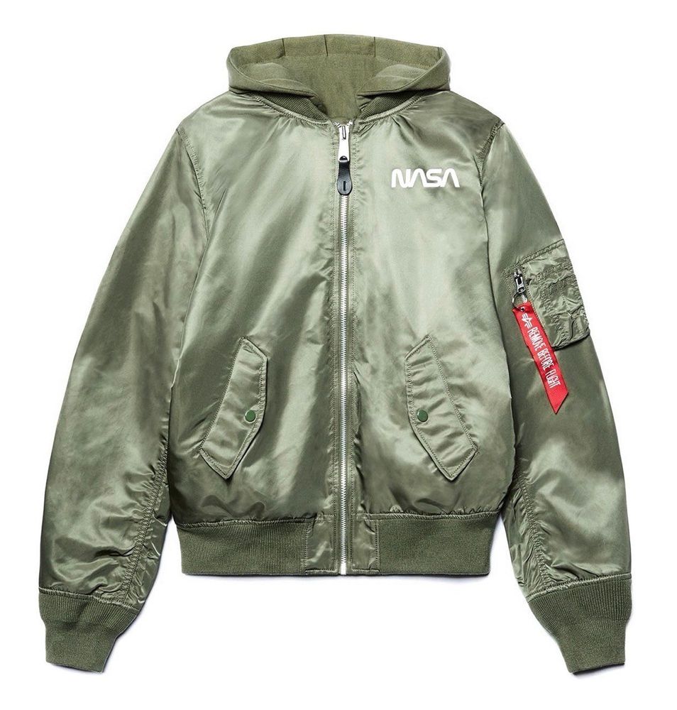 Бомбер Alpha Industries L-2B Hooded NASA Sage Green