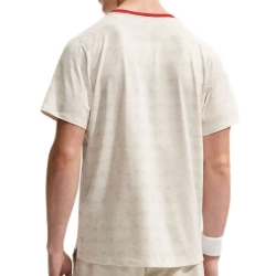 Мужская теннисная футболка Nike Court Dri-Fit Advantage Print - light beige/tough red/black