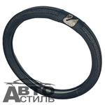 Оплетка на руль круглая Coolpart DIAMOND 50  (38*38) лебедь к/з черный/черный СТРАЗЫ L2088BL-BL
