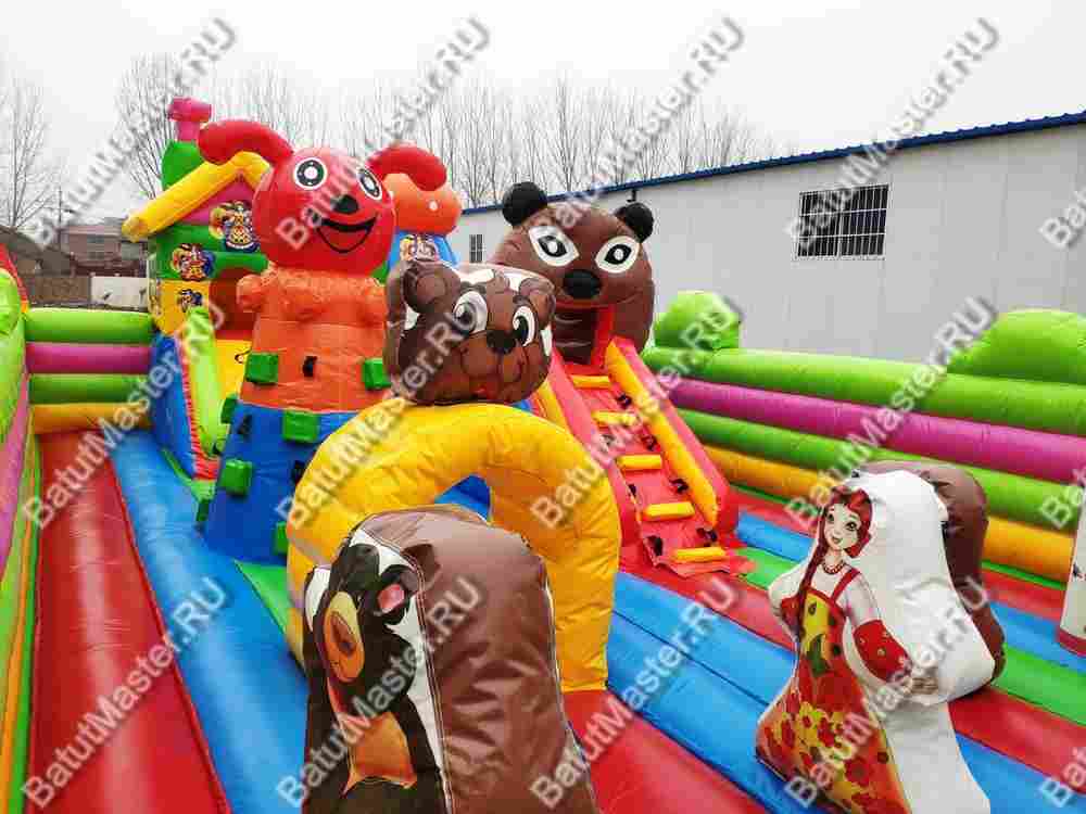 Коммерческий надувной батут "Маша и Миша", 10*6*2,8 м