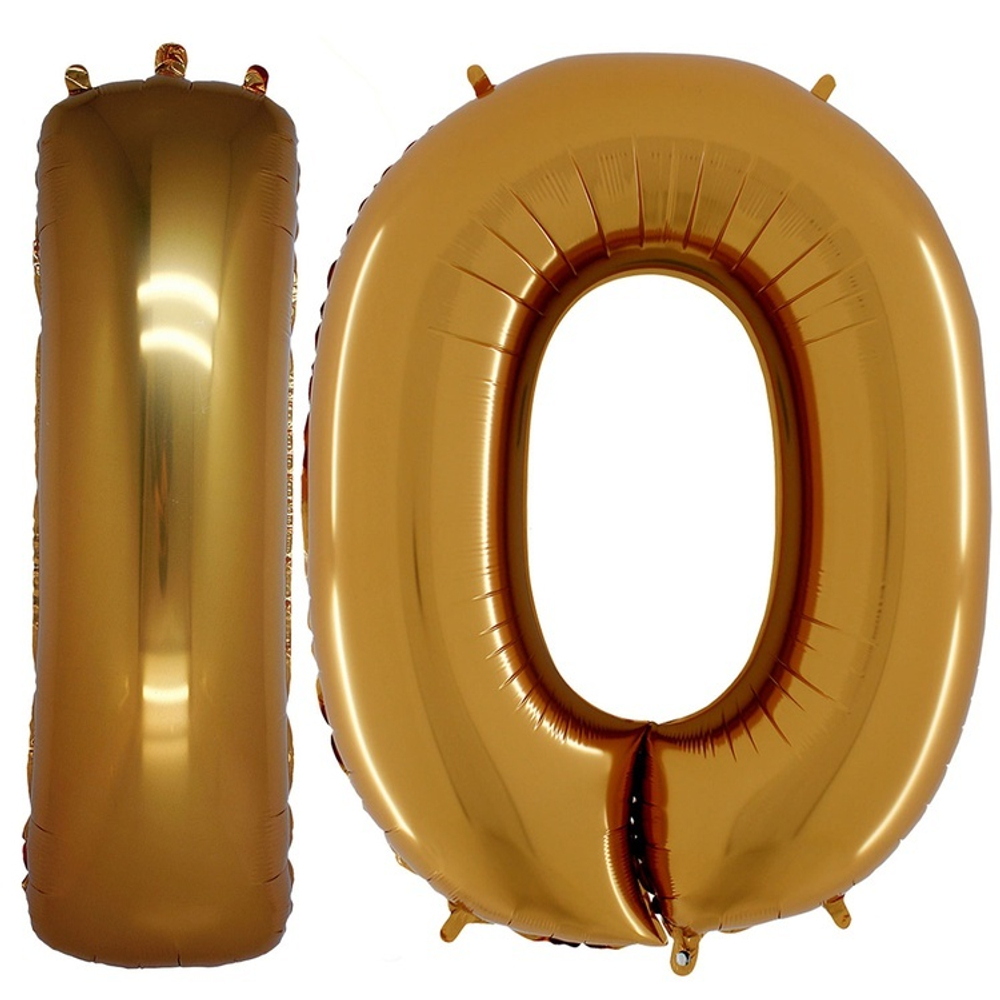 Фольгированная фигура, Буква Ю 100 см Gold