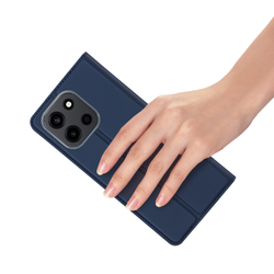 Чехол книжка из кожи синего цвета для OnePlus Nord 6, серия Skin Pro Series от Dux Ducis